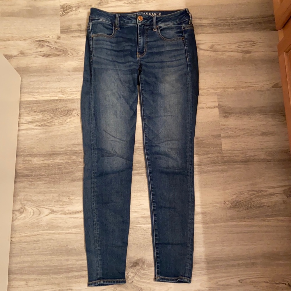 American eagle high rise skinny jeans medium wash